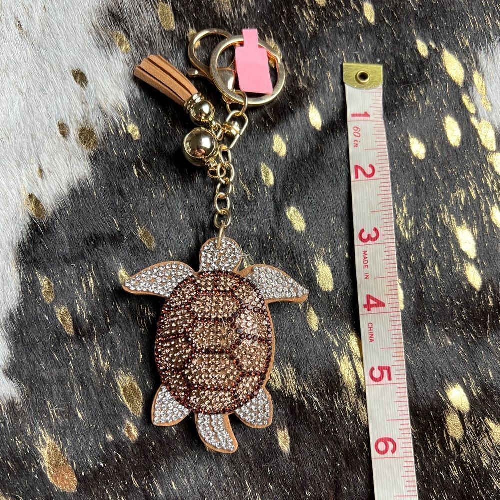 Blinged Sea Turtle Keychain.